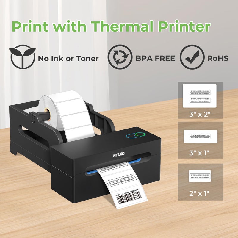 Nelko Genuine 3"" x 1"" Direct Thermal Label, Self-Adhesive Barcode Labels Compatible with Nelko PL70E Label Printers, No BPA & BPS, 1000 Labels (Commercial Grade) - Image 3